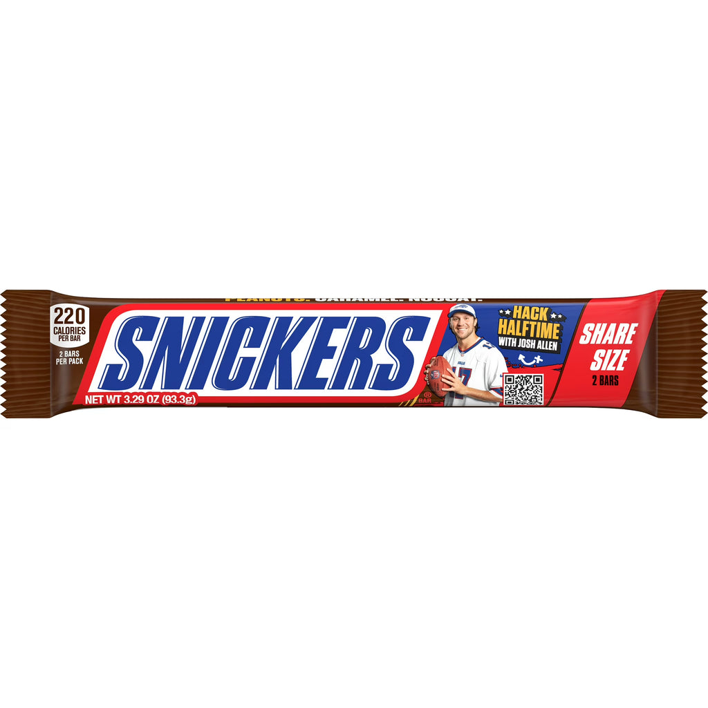 Snickers NFL Football Milk Chocolate Candy Bars, Share Size - 3.29 oz