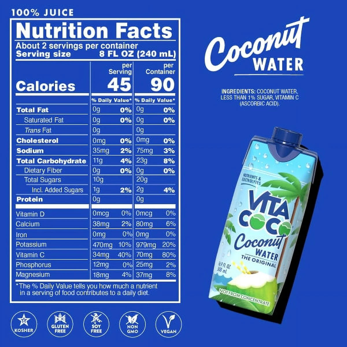 Vita Coco The Original Coconut Water 16 0z