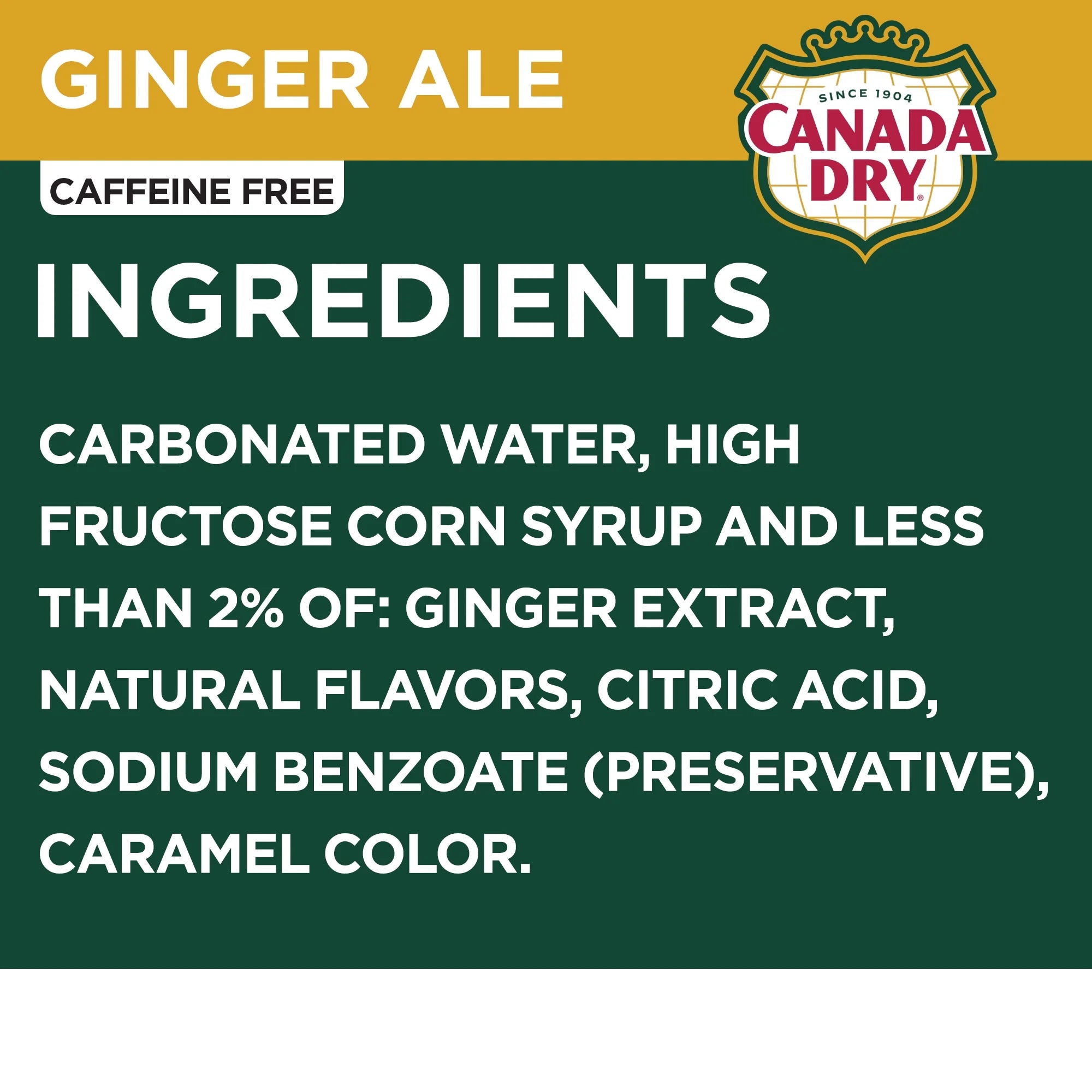 Canada Dry Caffeine Free Ginger 20 Oz