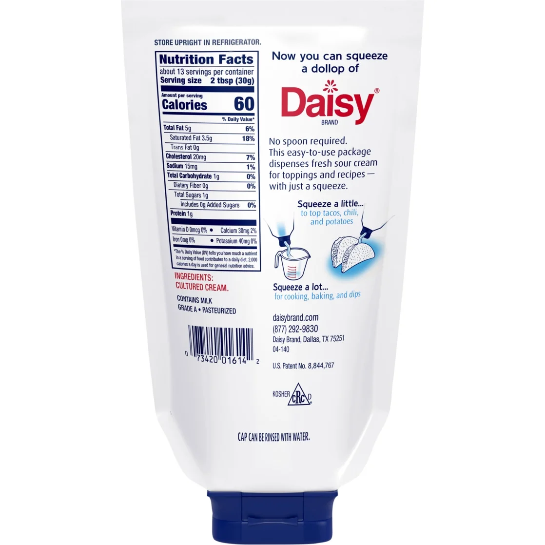 Daisy Pure and Natural Sour Cream 14 oz Squeeze Pouch