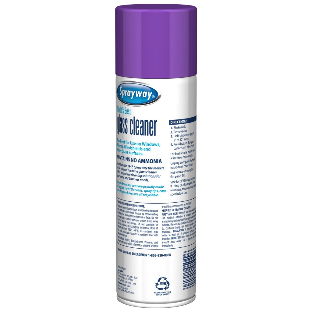 Sprayway Glass Cleaner Lavender Scent 19 oz Aerosol Spray Streakless Shine