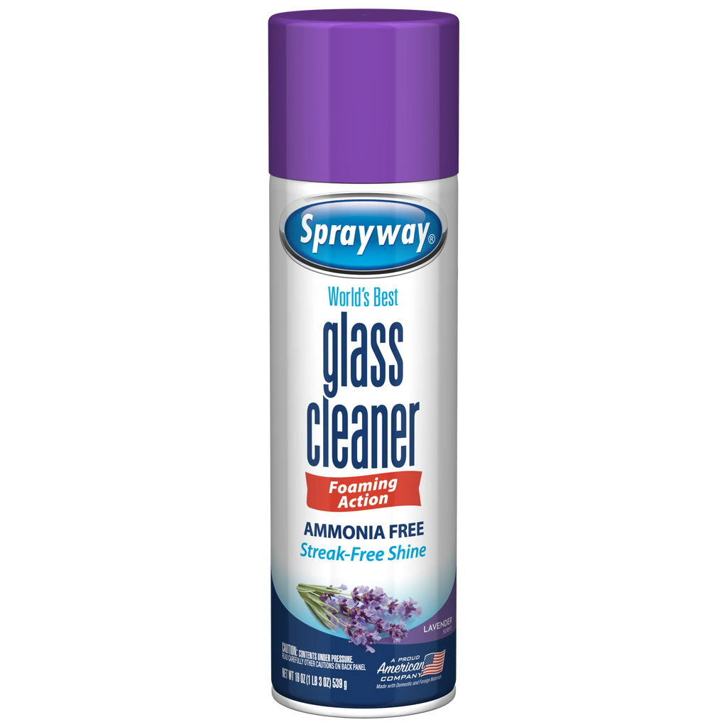 Sprayway Glass Cleaner Lavender Scent 19 oz Aerosol Spray Streakless Shine