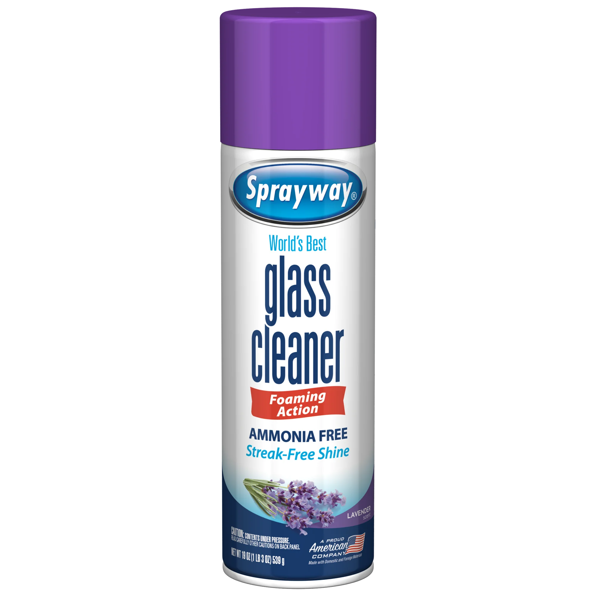 Sprayway Glass Cleaner Lavender Scent 19 oz Aerosol Spray Streakless Shine