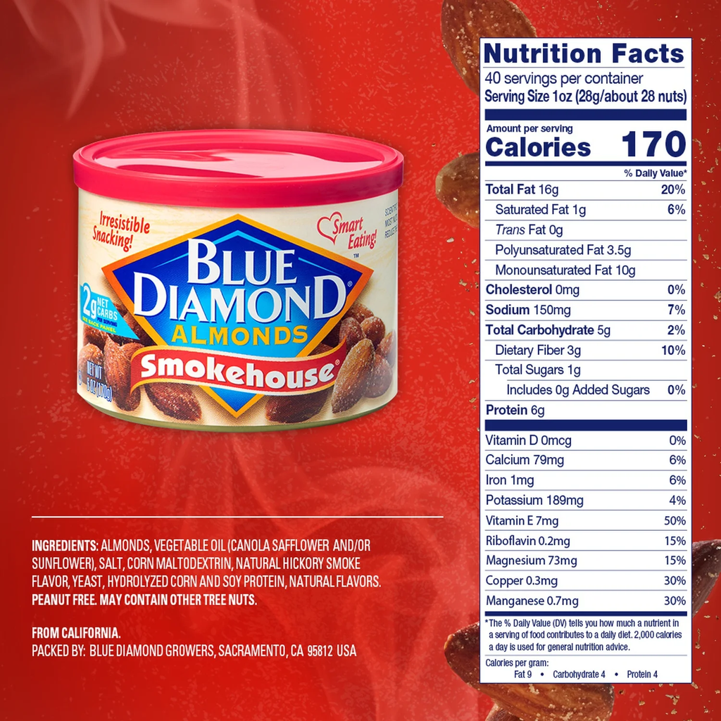 Blue Diamond Almonds Classic Smokehouse 6 oz can
