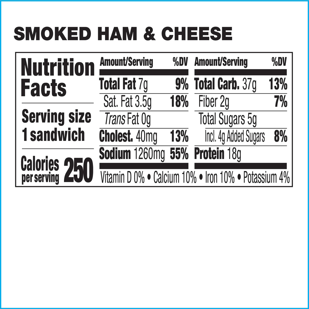 Deli Express Smoked Ham & Cheese Sandwich Wedge 4.6 oz 1 Count
