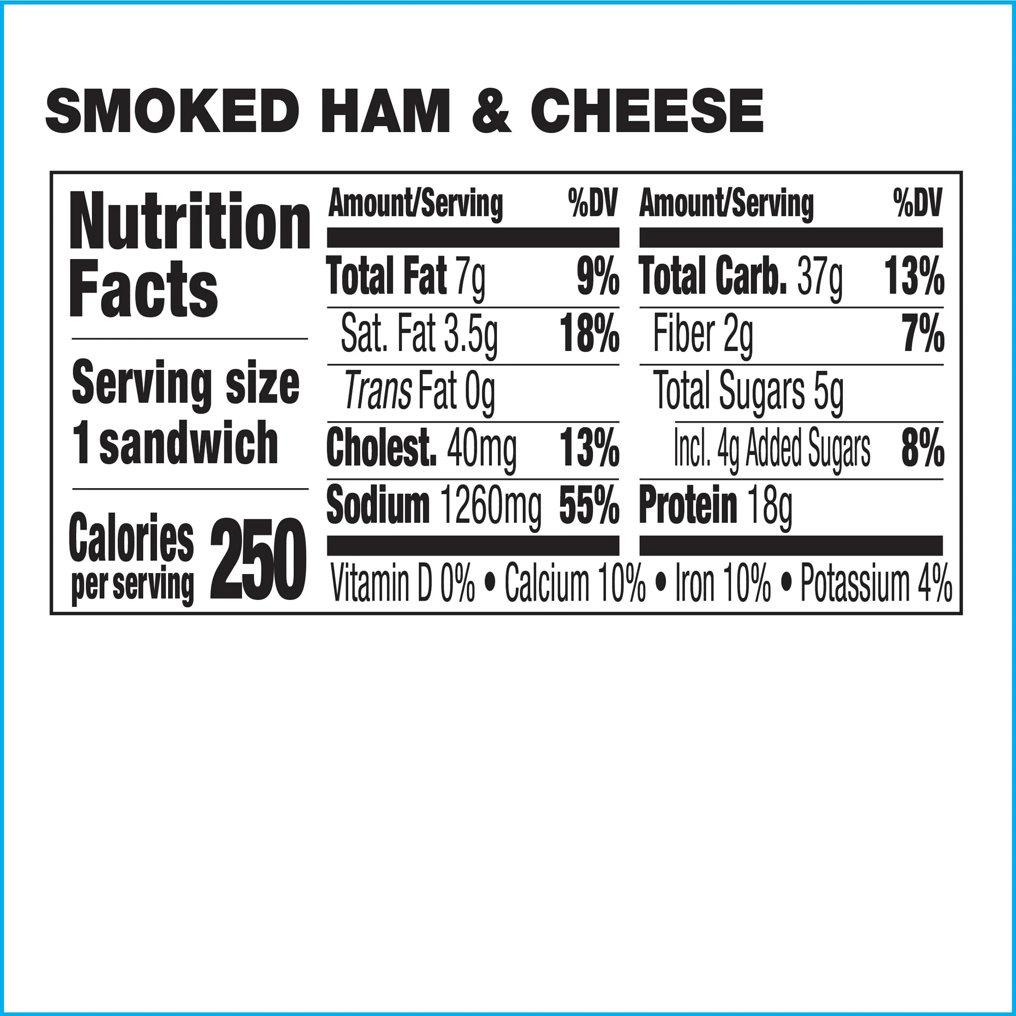 Deli Express Smoked Ham & Cheese Sandwich Wedge 4.6 oz 1 Count