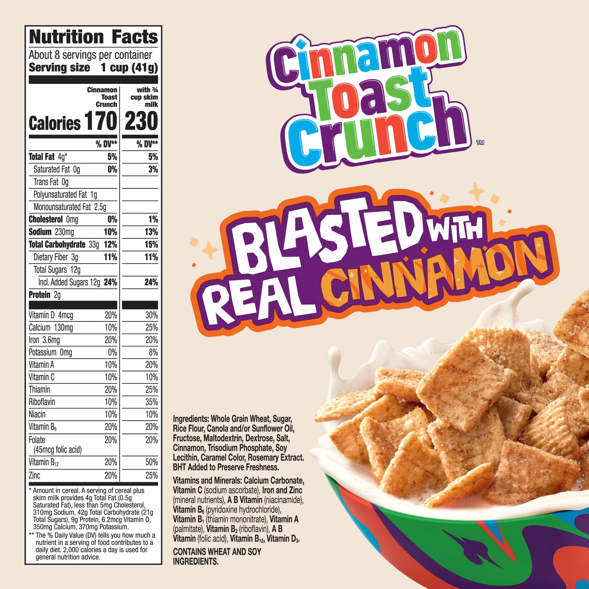 Cinnamon Toast Crunch Breakfast Cereal, Crispy Cinnamon Cereal 12 oz