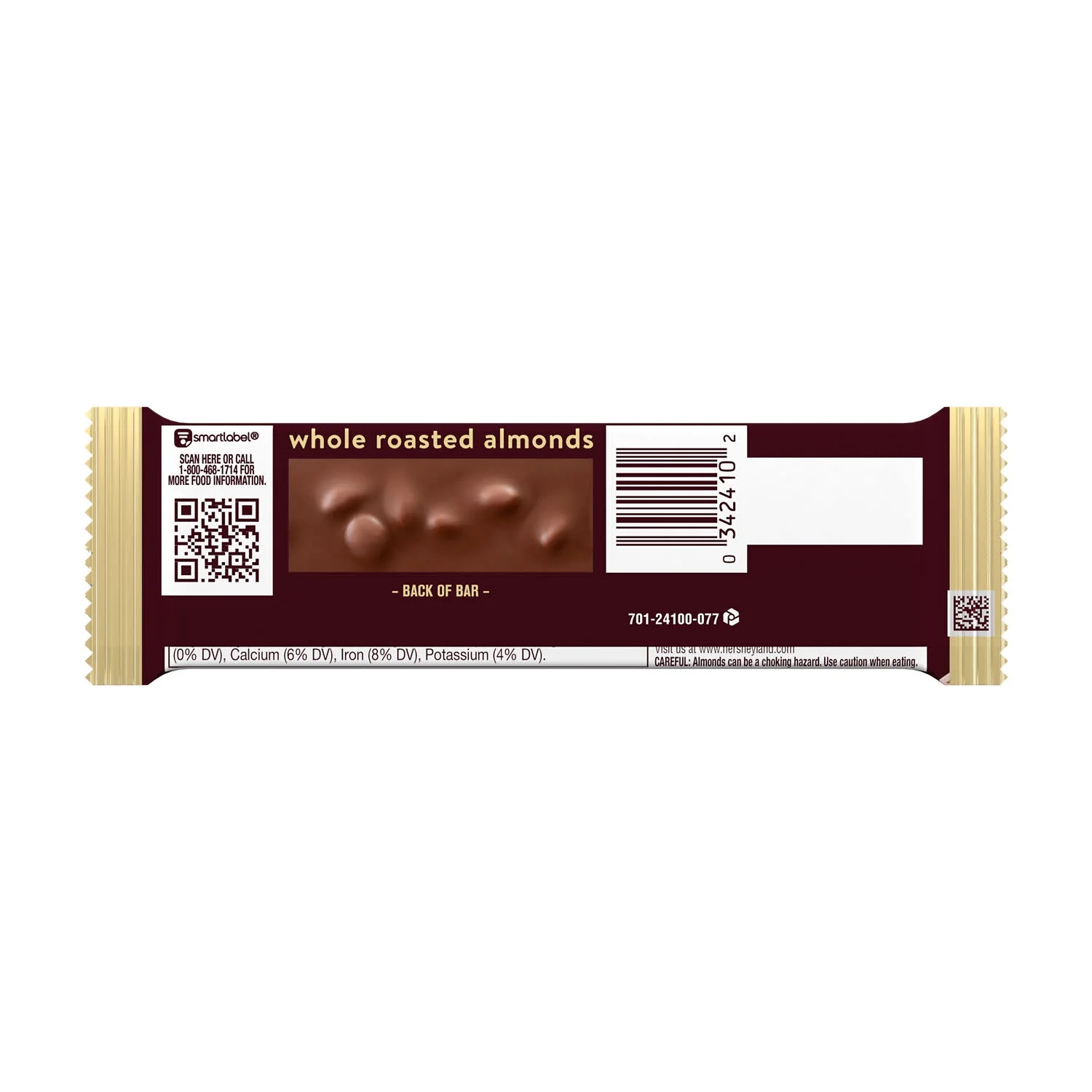 Hershey's Milk Chocolate with Whole Almonds Candy, Bar 1.45 oz