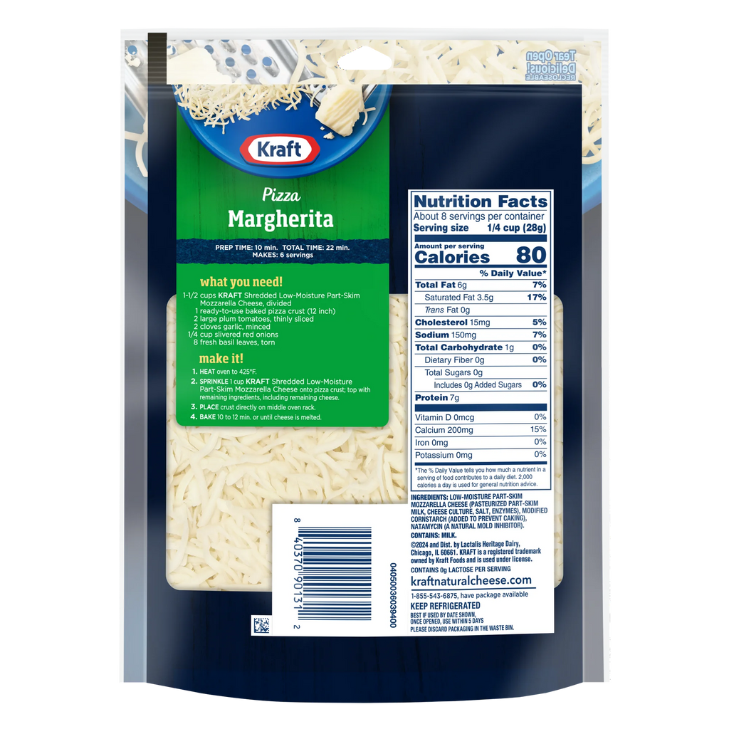 Kraft Shredded Mozzarella Cheese 8 oz Bag (Refrigerated)
