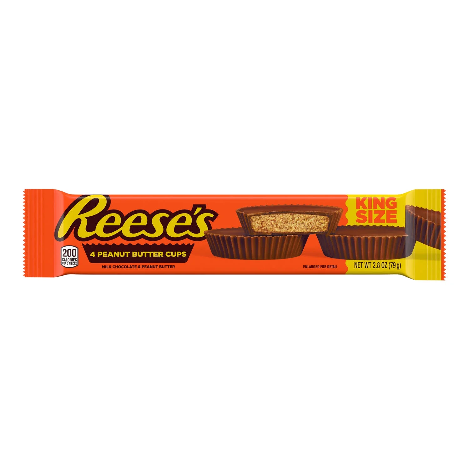 Reese's Milk Chocolate King Size Peanut Butter Cups Candy Pack 2.8 oz