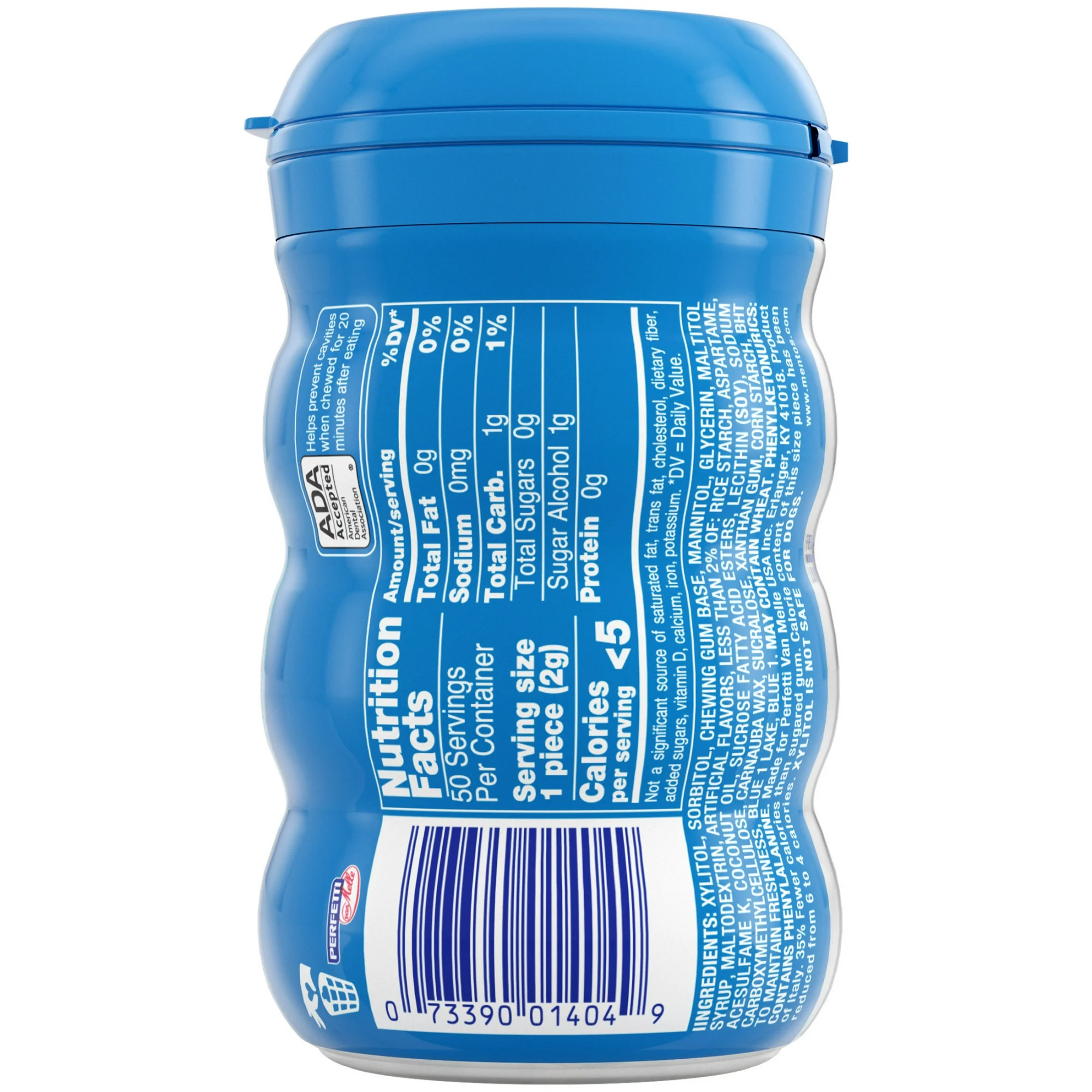 Mentos Pure Fresh Sugar-Free Fresh Mint Chewing Gum 50 Count Bottle