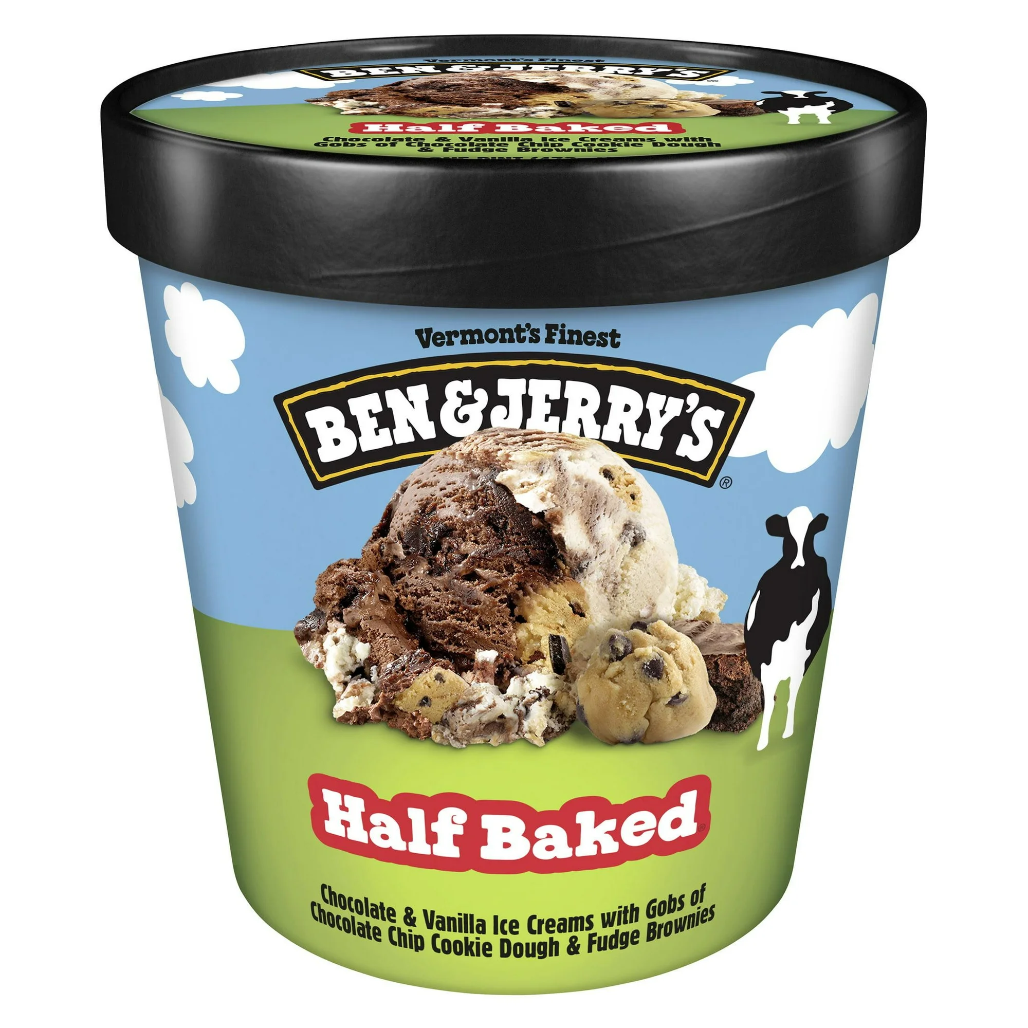 Ben & Jerry's Half Baked Chocolate & Vanilla Ice Cream Cookie Dough Ice Cream Pint 16 fl oz