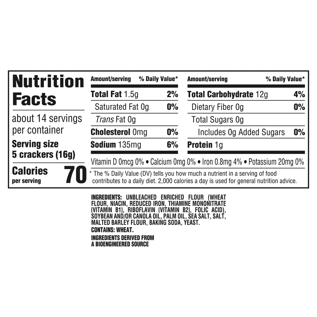Premium Original Saltine Crackers Lunch Snacks 8 oz