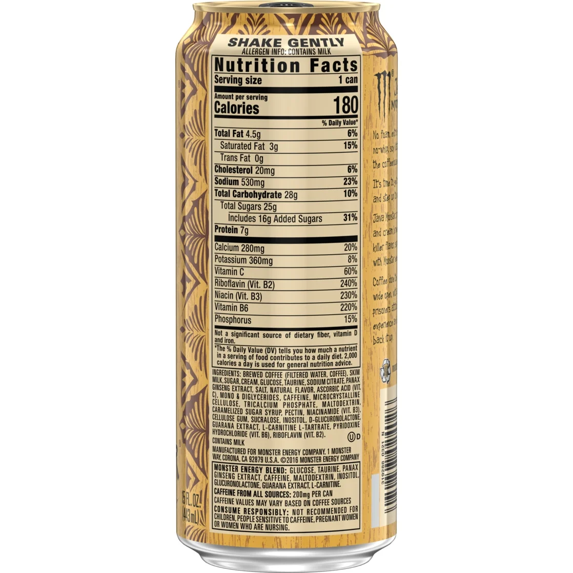 Monster Energy Java Salted Caramel Energy Coffee Drink 15 oz