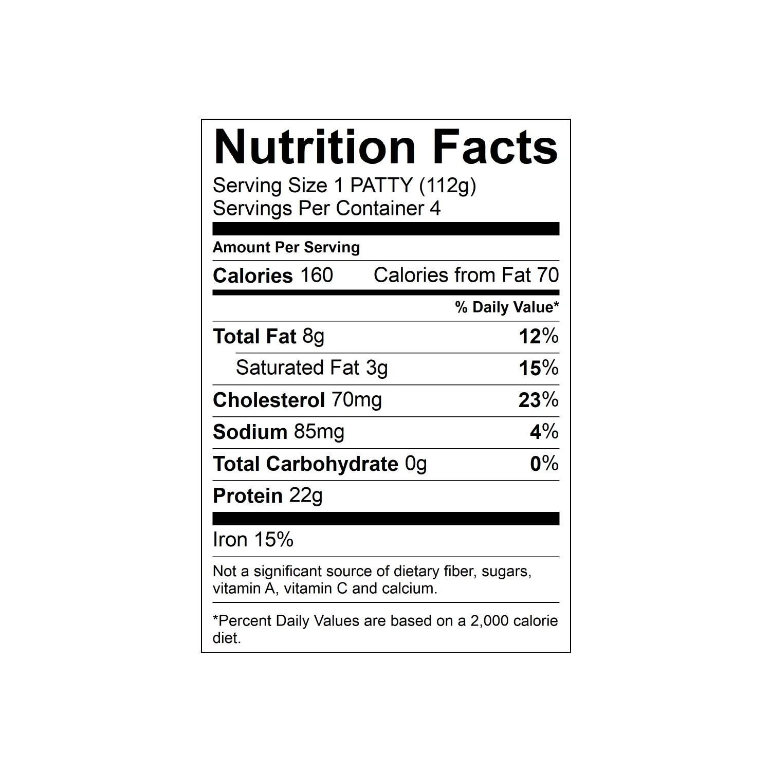 93% Lean / 7% Fat Lean Ground Beef Patties 4 Count,