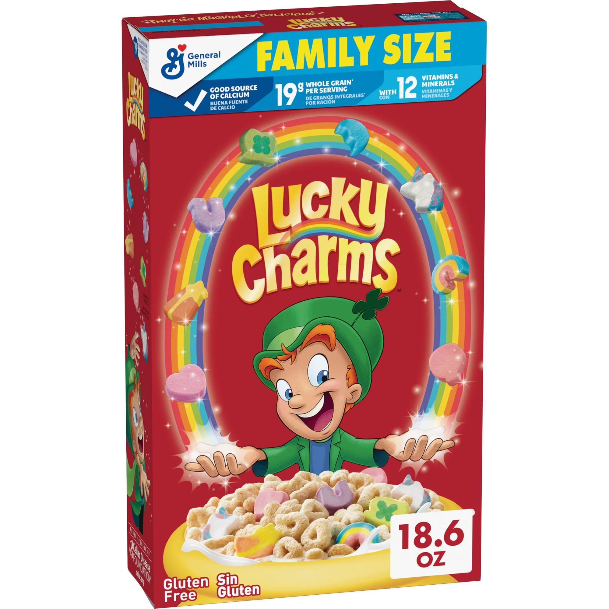 Lucky Charms Gluten Free Cereal with Marshmallows Kids Cereal Family Size 18.6 oz