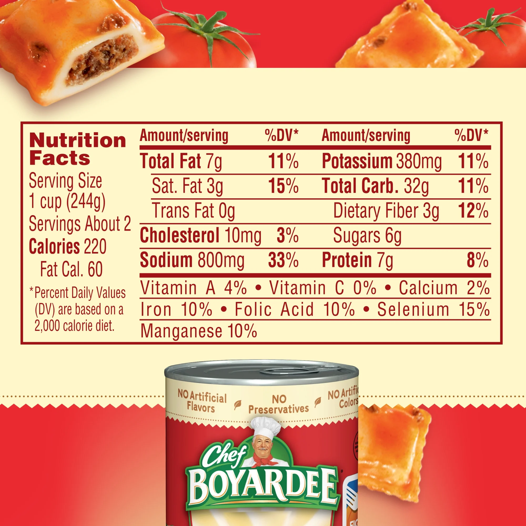 Chef Boyardee Mini Ravioli Beef Ravioli in Pasta Sauce Ready-to-Eat Meal 15 oz. Can