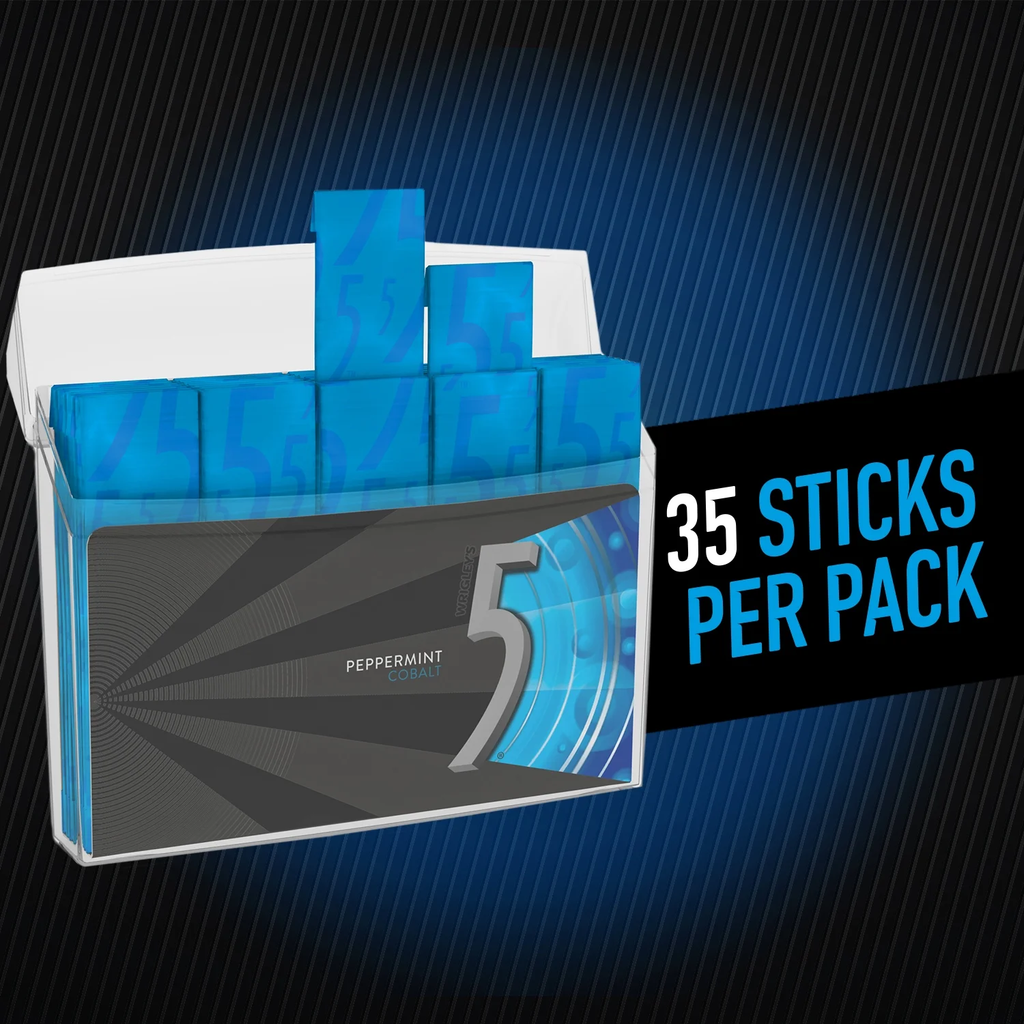 5 Gum Peppermint Cobalt Sugar Free Gum 35-Stick Pack