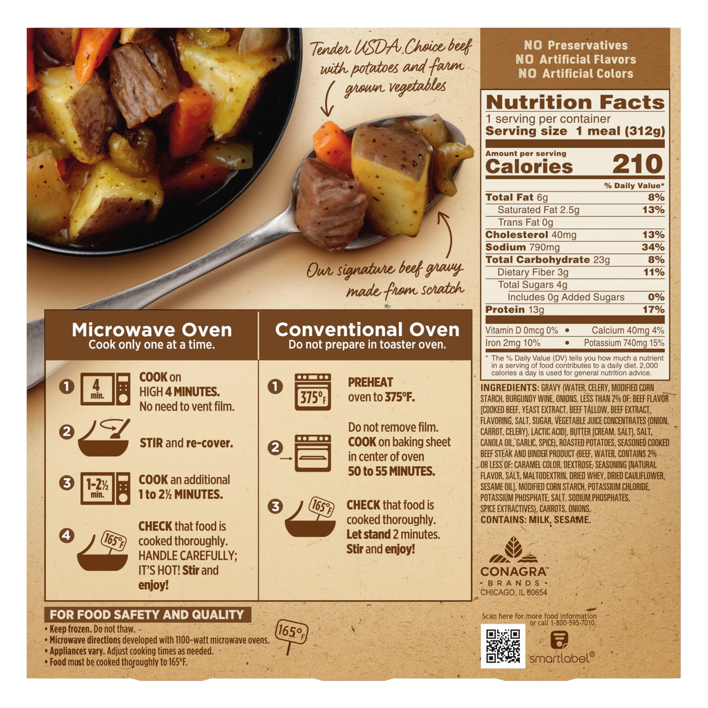 Marie Callender's Slow Roasted Beef Pot Roast Bowl Frozen Meal 11 oz. (Frozen)