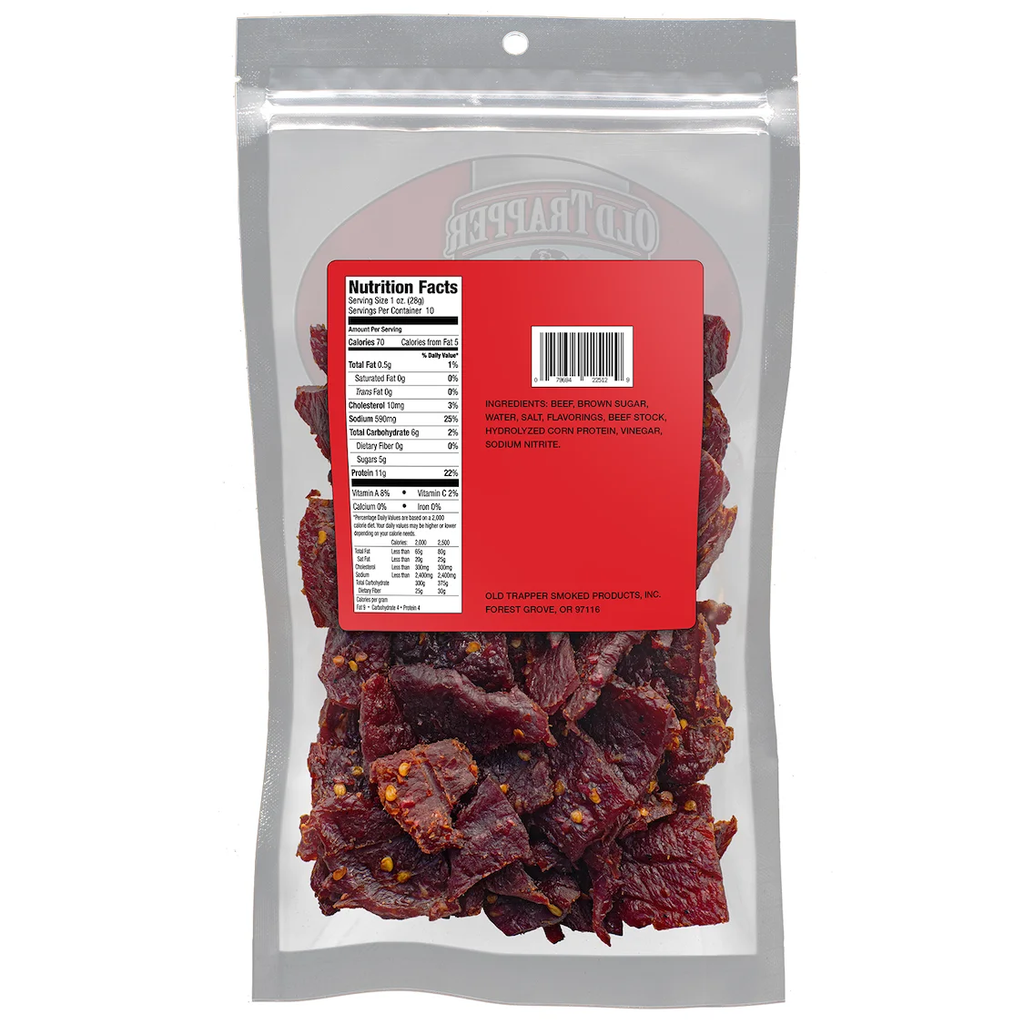 Old Trapper Hot Beef Jerky 10oz Resealable Bag