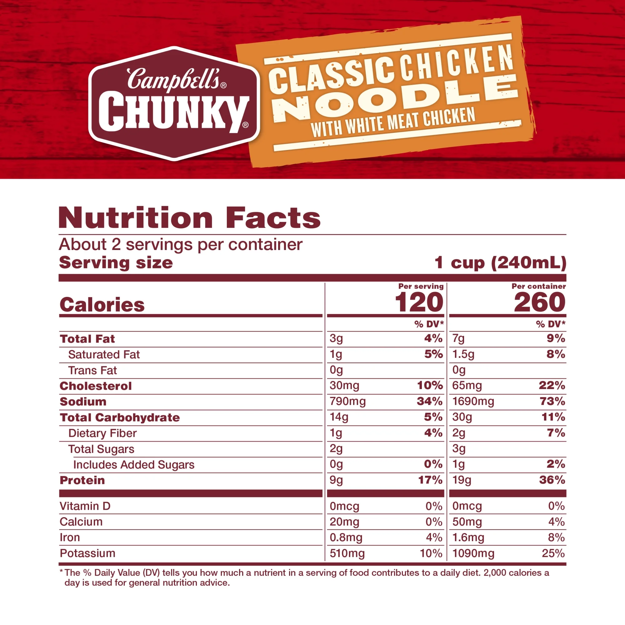 Campbell's Chunky Classic Chicken Noodle Soup 18.6 oz Can