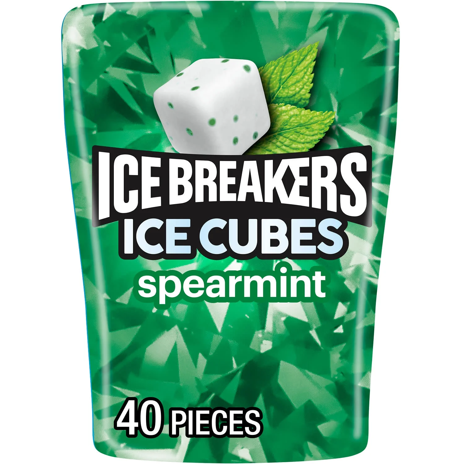 Ice Breakers Ice Cubes Spearmint Flavored Bottle 3.24 oz 40 Pieces