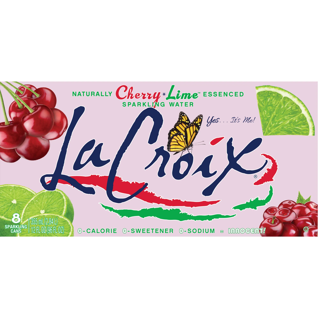 LaCroix Cherry Lime Sparkling Water 8 Pack 12 oz
