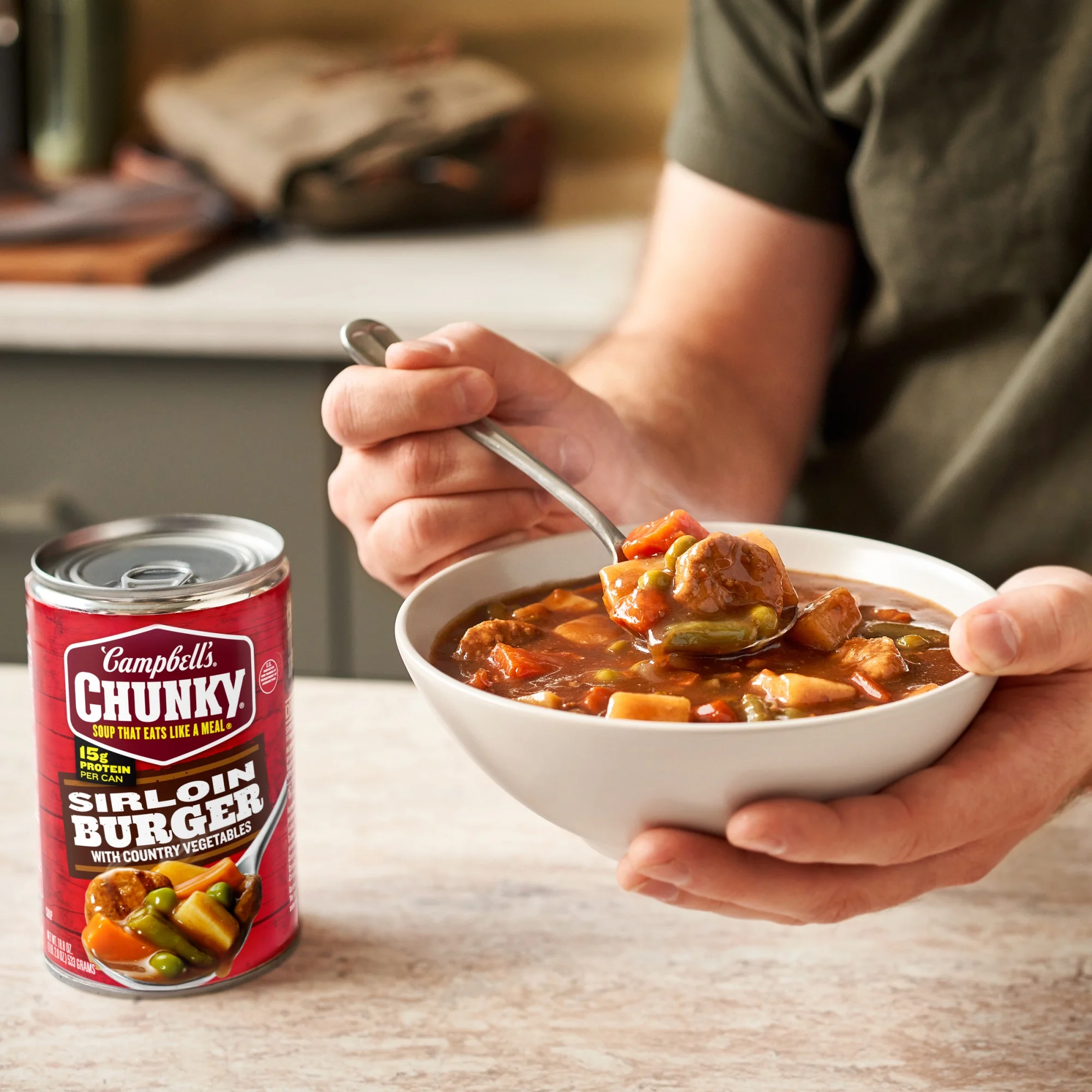 Campbell’s Chunky Sirloin Burger Vegetables Beef Soup 18.8 oz Can