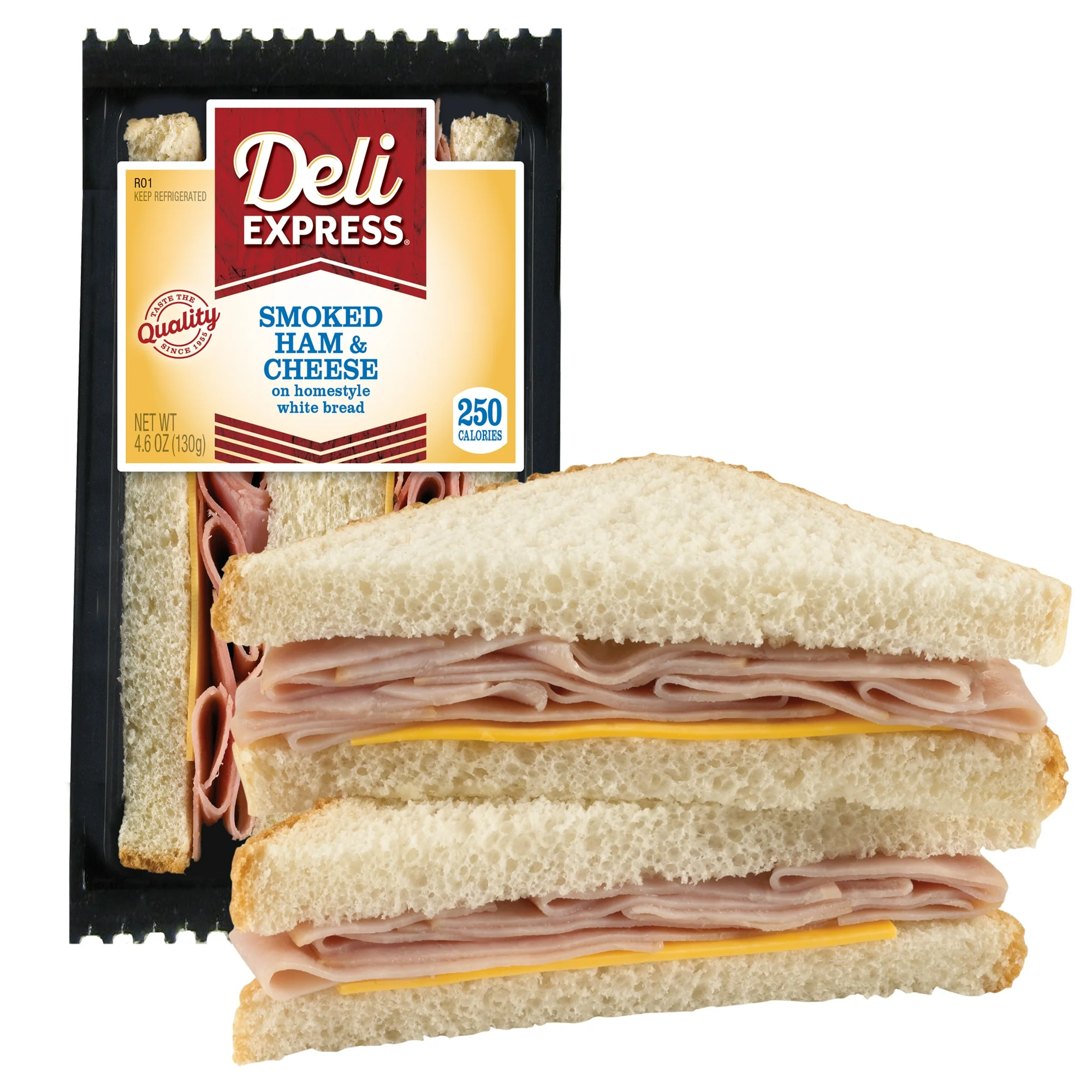 Deli Express Smoked Ham & Cheese Sandwich Wedge 4.6 oz 1 Count