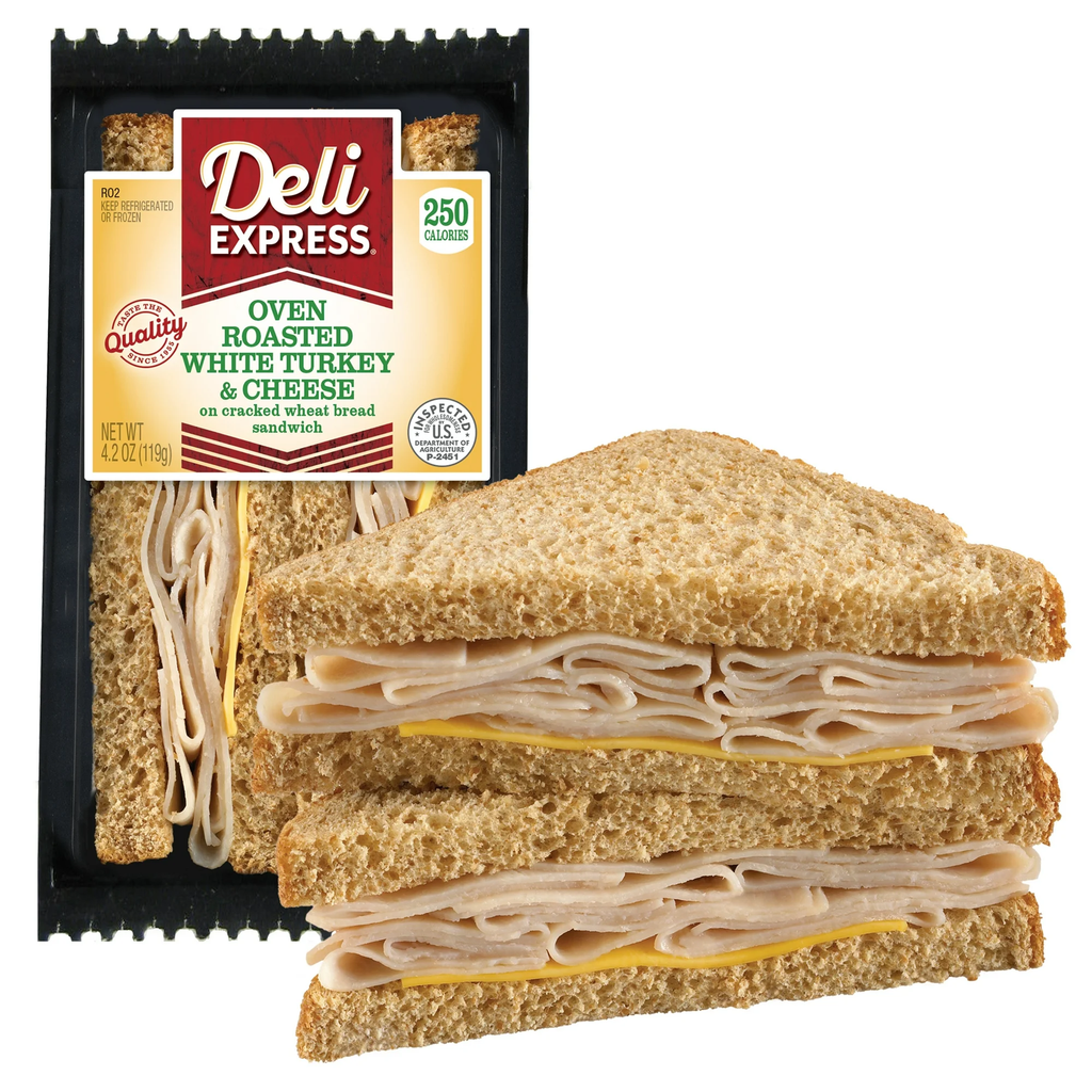 Deli Express Oven Roasted Turkey & Cheese Sandwich Wedge 4.2 oz, 1 Count