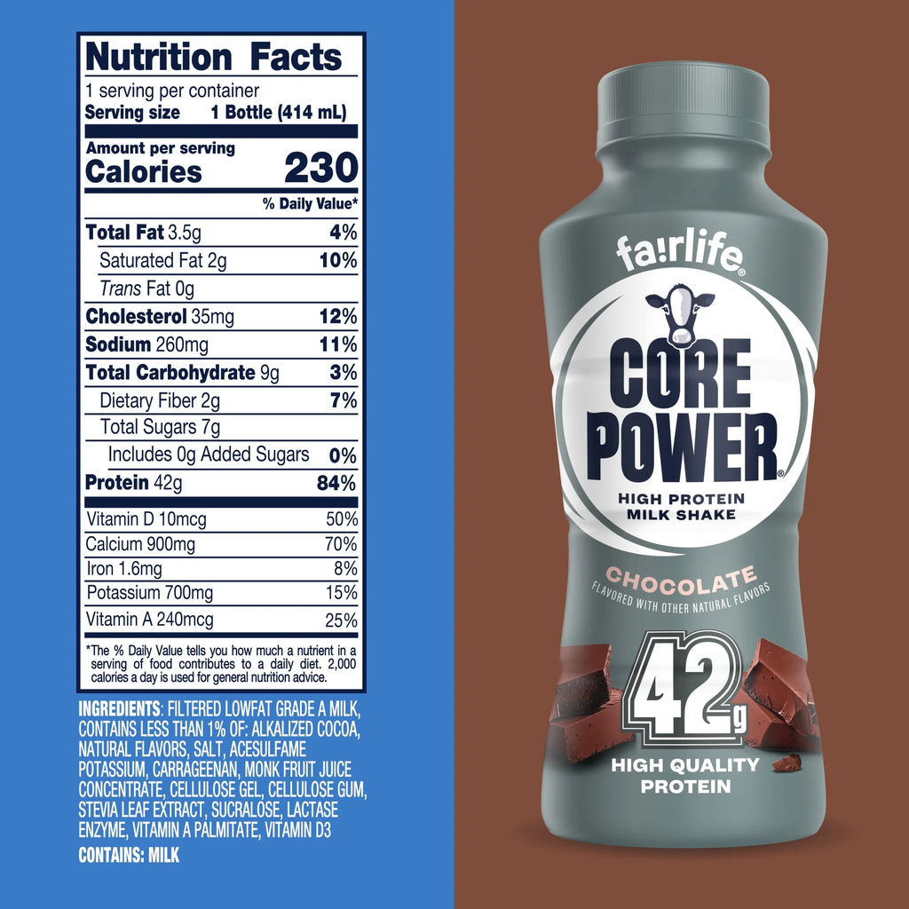 Core Power Elite High Protein Shake with 42g Protein by fairlife Milk Chocolate 14 fl oz