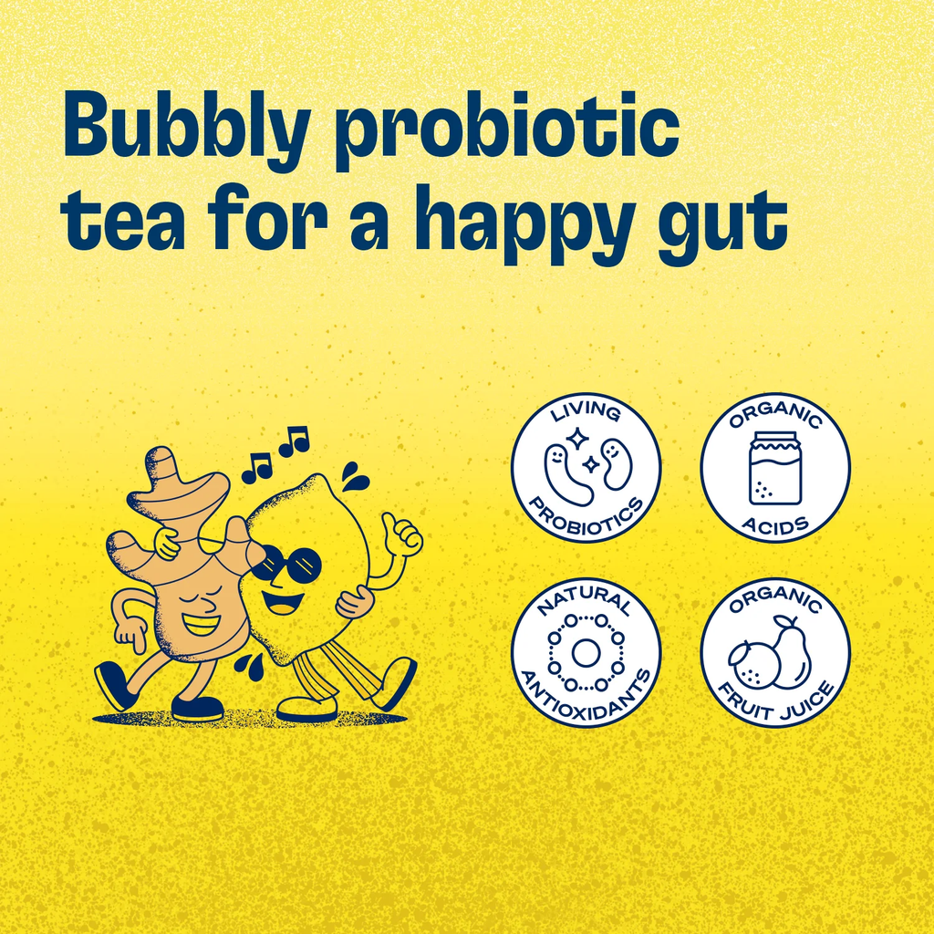 Health-Ade Probiotic Kombucha Tea Ginger Lemon 16 fl oz
