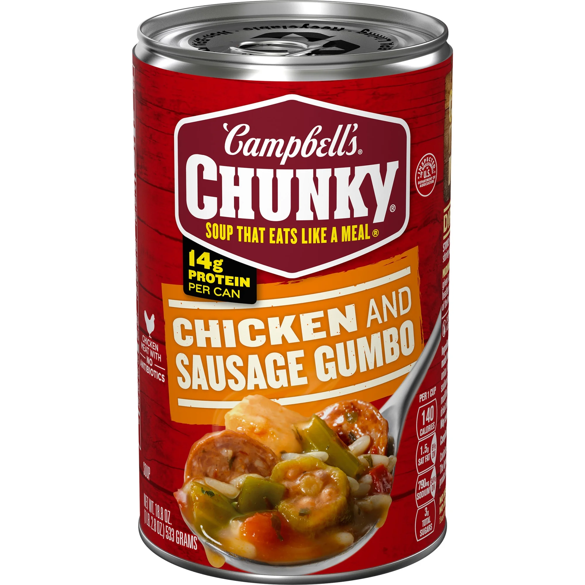 Campbell's Chunky Soup Ready to Serve Chicken and Sausage Gumbo 18.8 oz Can
