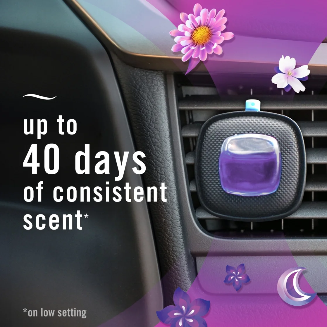 Febreze Car Air Freshener Odor-Fighting Car Vent Clip Gain Moonlight Breeze 3 Count