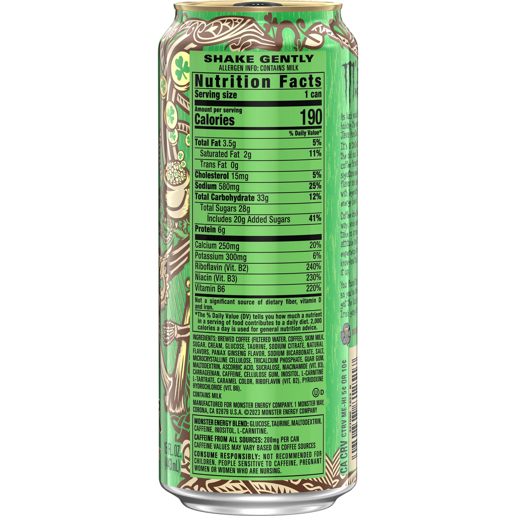Monster Energy Java Irish Blend Energy Coffee Drink 15 oz