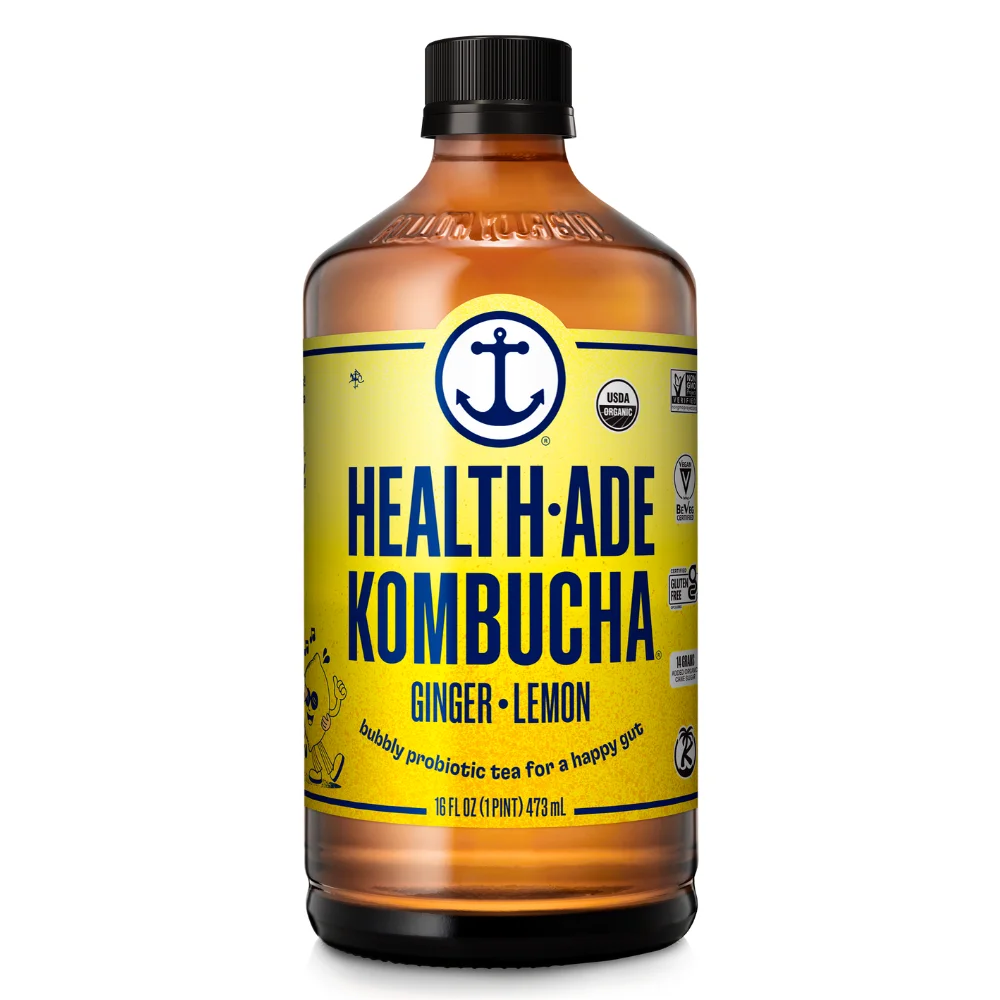 Health-Ade Probiotic Kombucha Tea Ginger Lemon 16 fl oz