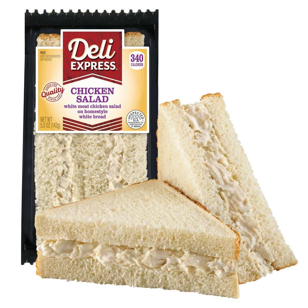 Deli Express White Meat Chicken Salad Packaged Sandwich Wedge 5 oz
