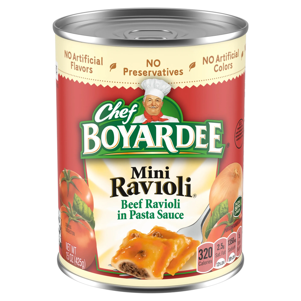Chef Boyardee Mini Ravioli Beef Ravioli in Pasta Sauce Ready-to-Eat Meal 15 oz. Can