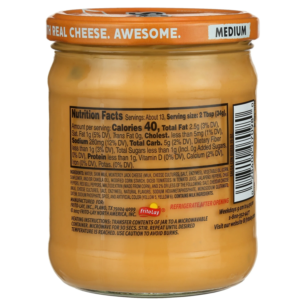 Tostitos Salsa Medium Salsa Con Queso Spread 15 oz Jar