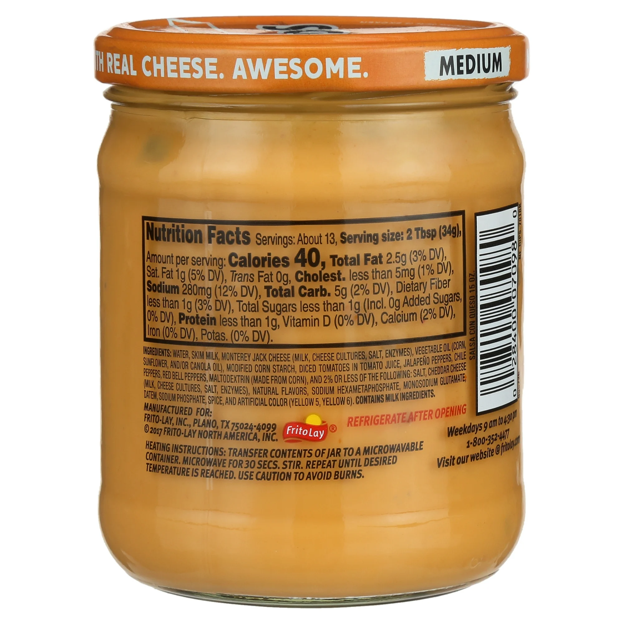Tostitos Salsa Medium Salsa Con Queso Spread 15 oz Jar