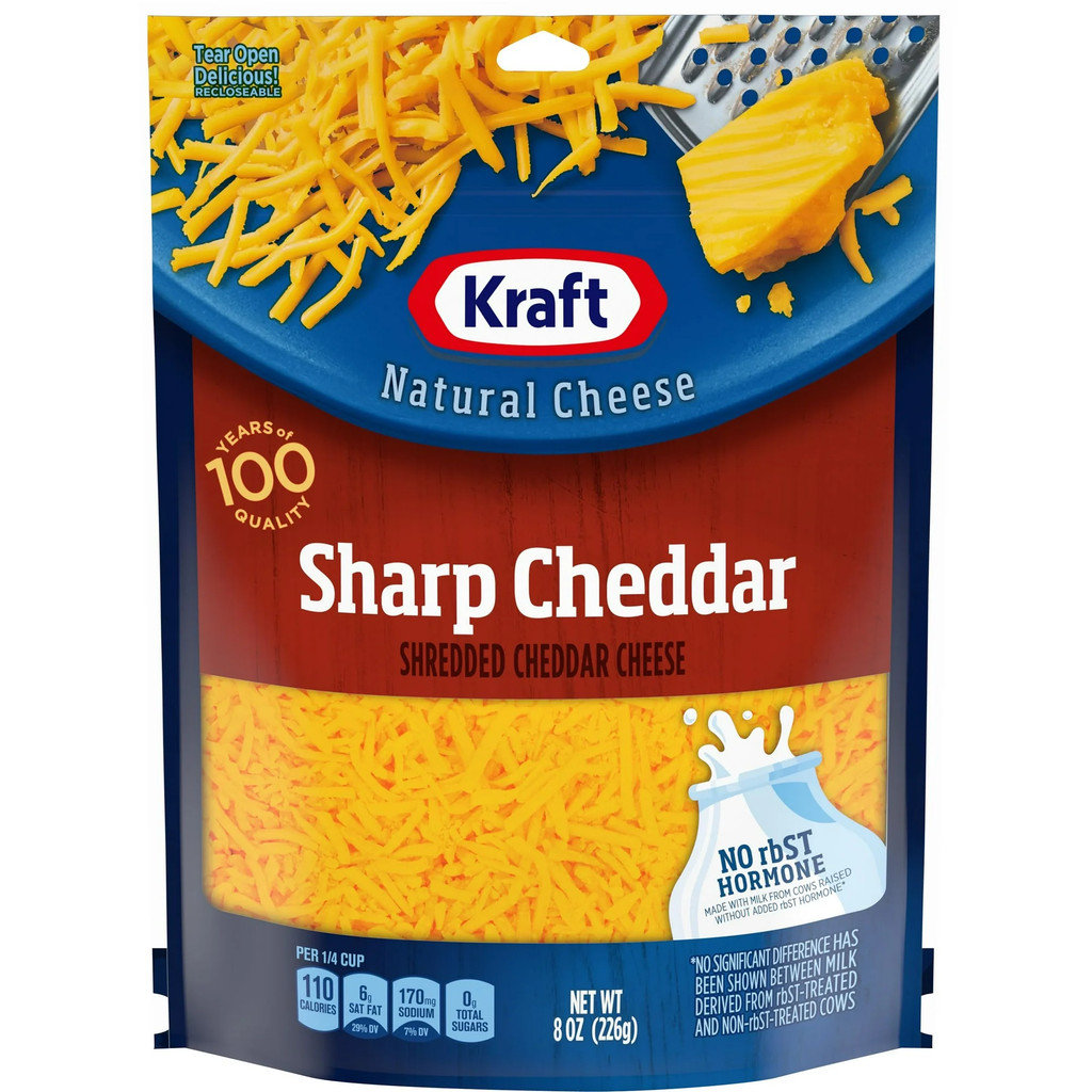 Kraft Sharp Cheddar Shredded Cheese 8 oz Bag