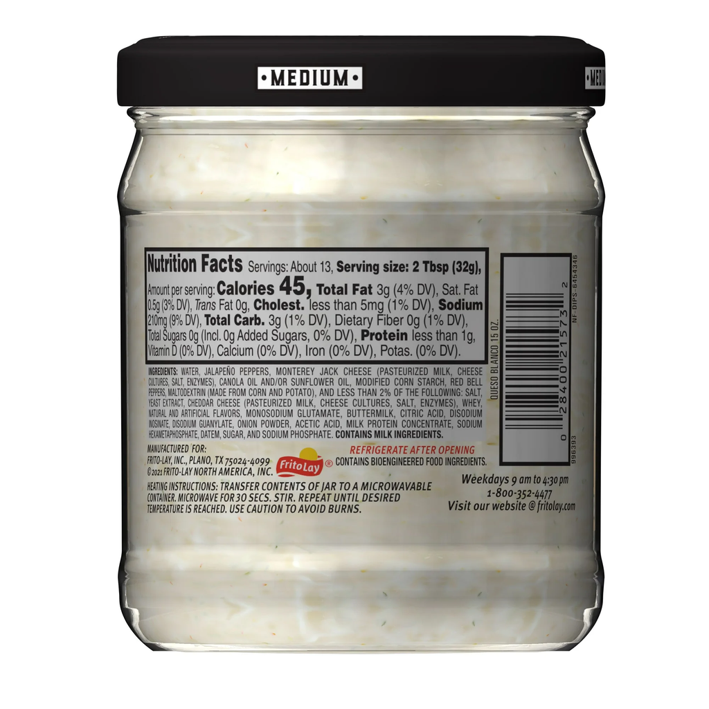 Tostitos Queso Blanco Dip 15.0 oz Jar