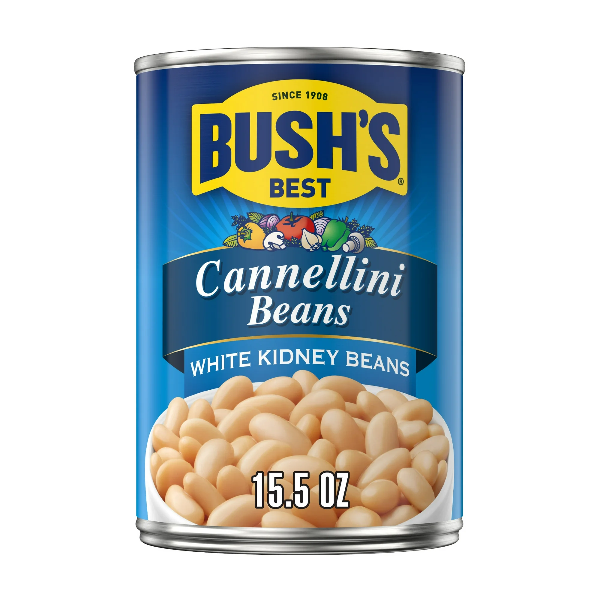 Bush's Cannellini Beans Canned White Kidney Beans 15.5 oz Can
