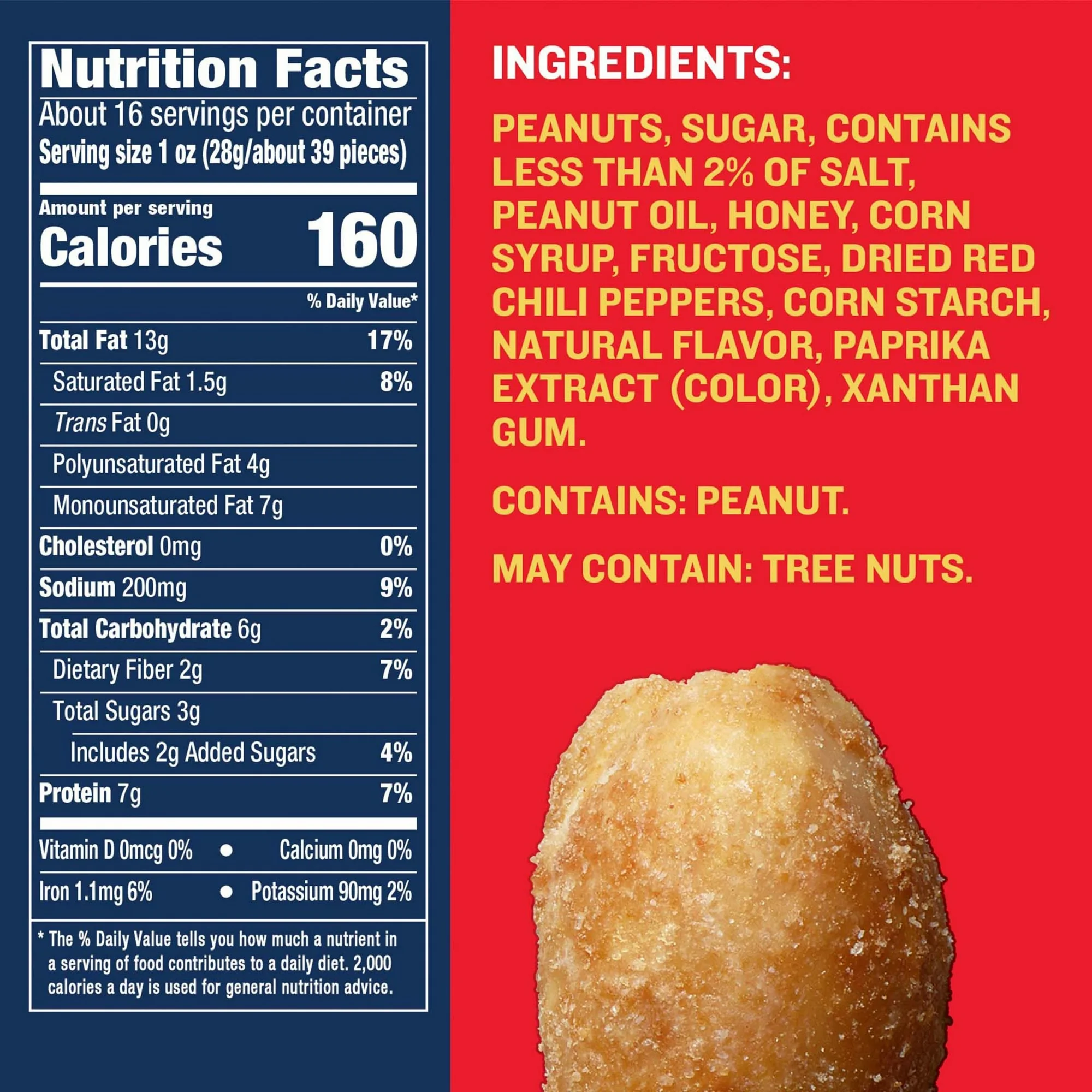 PLANTERS Sweet and Spicy Peanuts 16 oz Plastic Jar