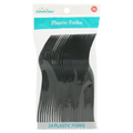 Plastic Disposable Forks Black 24 Pieces