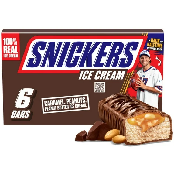 Snickers Creamy Peanut Butter Ice Cream Bars 12 fl oz 6 Pack