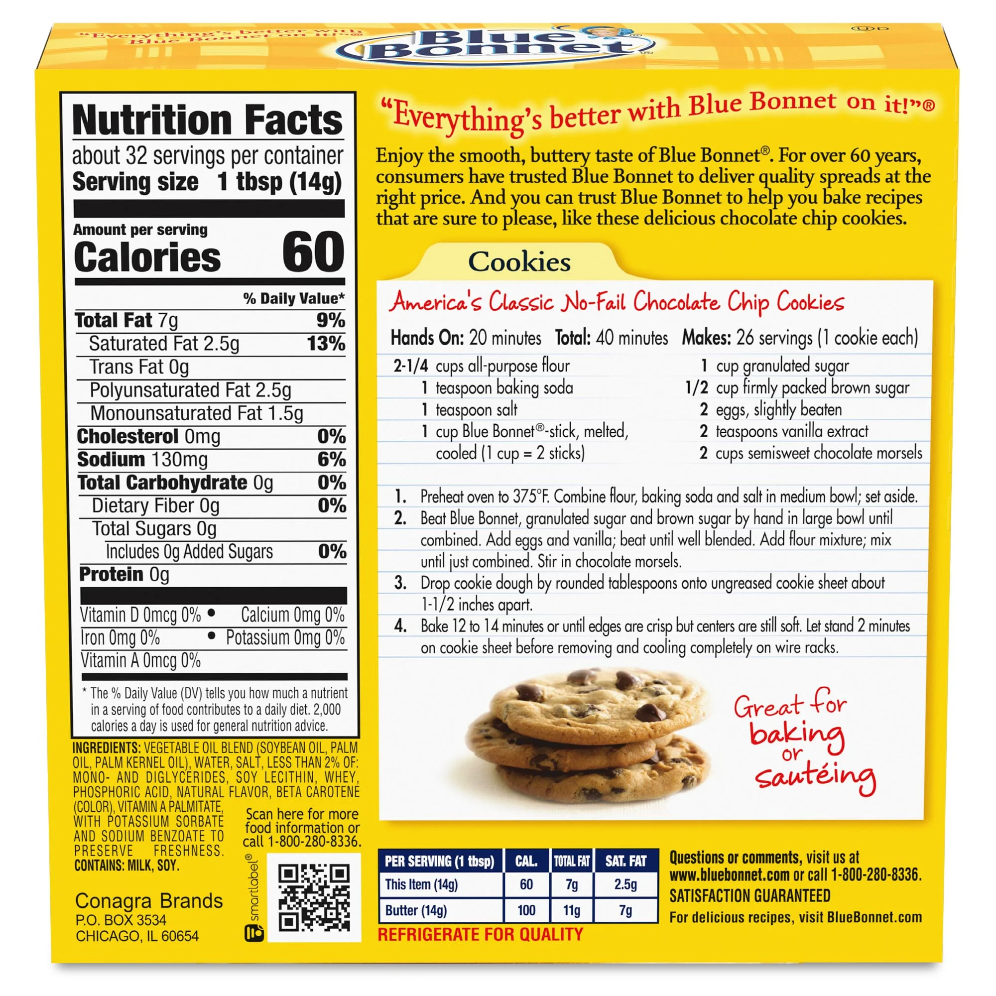 Blue Bonnet Original Vegetable Oil Spread Sticks 16 oz (4 Sticks) (Refrigerated)