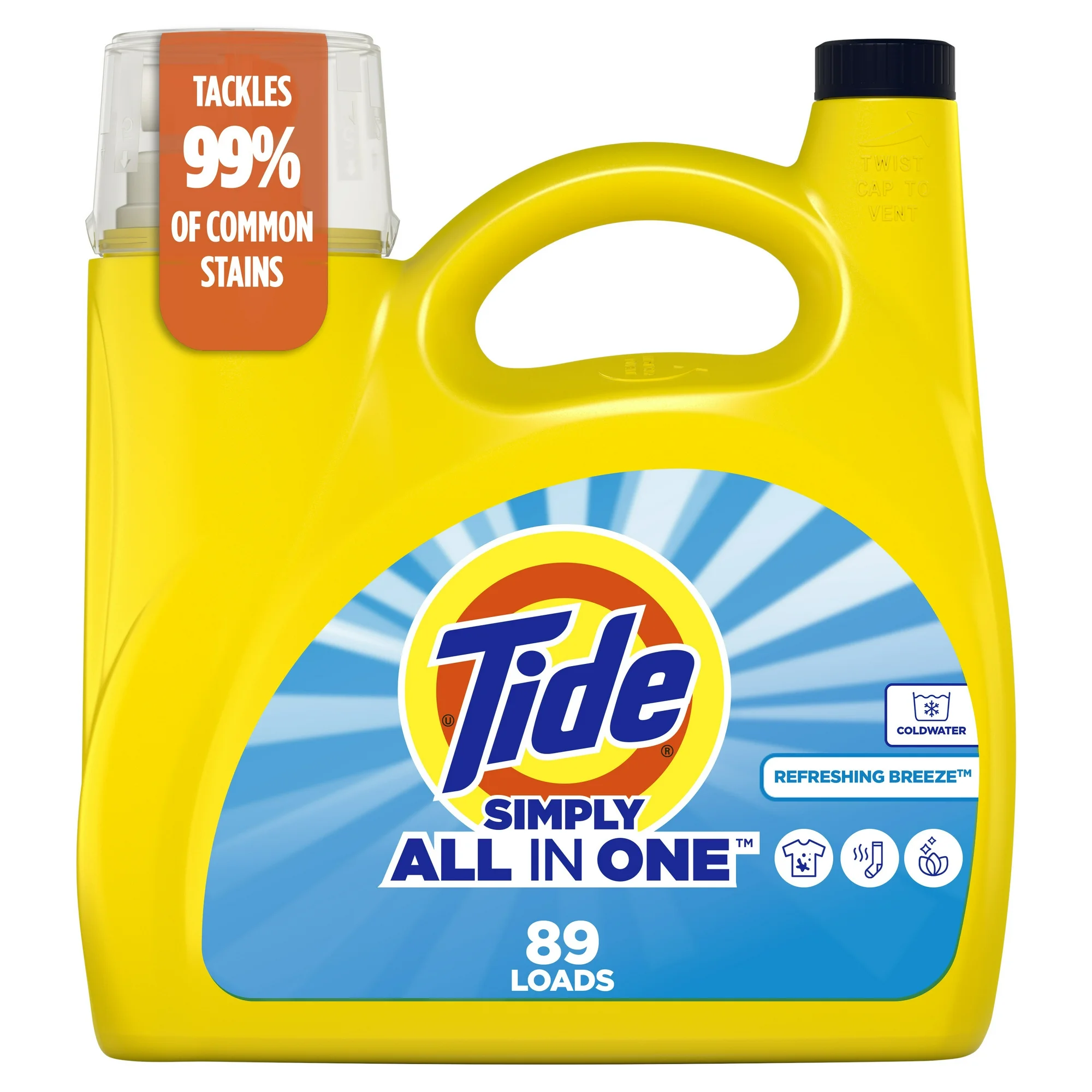 Tide Simply Laundry Detergent Liquid All-In-One 117 fl oz 89 Loads