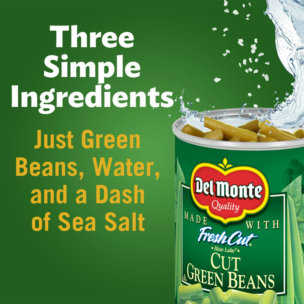 Del Monte Cut Green Beans Canned Vegetables 14.5 oz Can