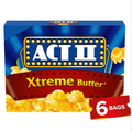 Act II Xtreme Butter Microwave Popcorn, 2.75 oz  6-Count Bags